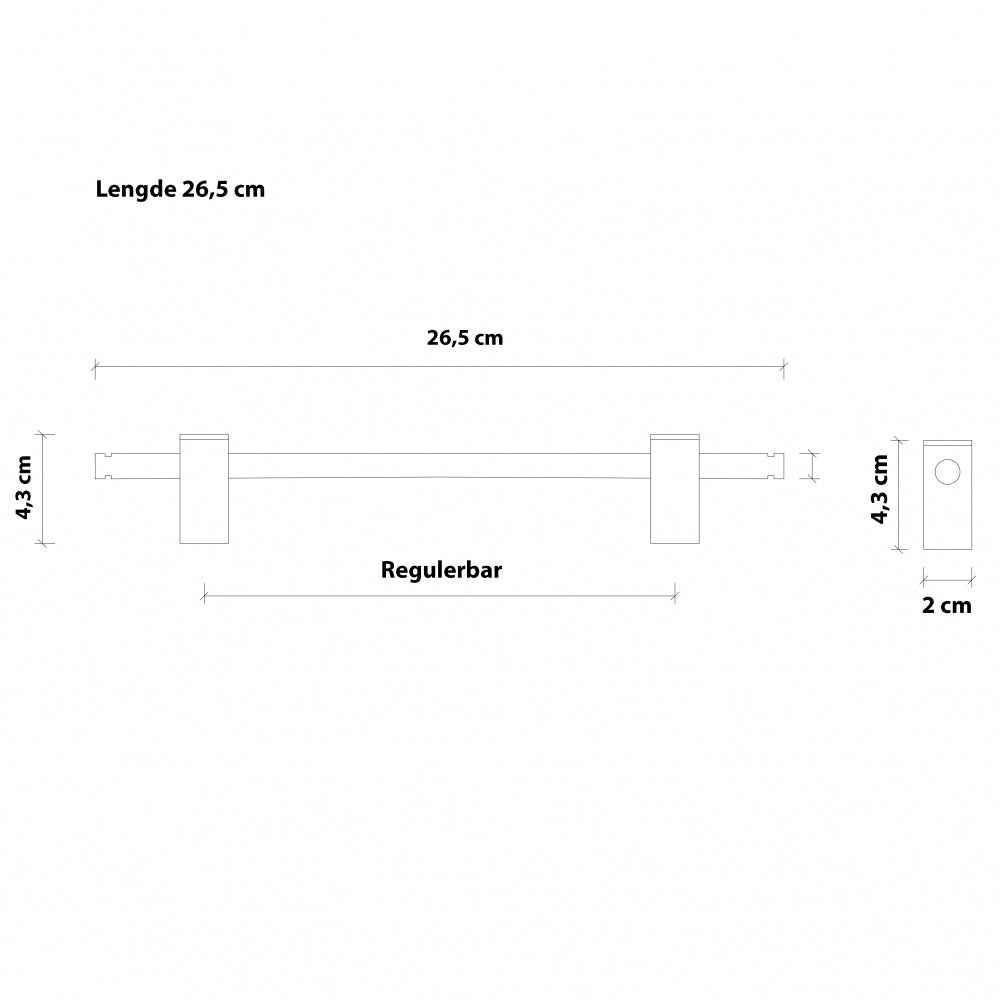 Håndtak London (Justebare) - Matt Svart - ROM 7