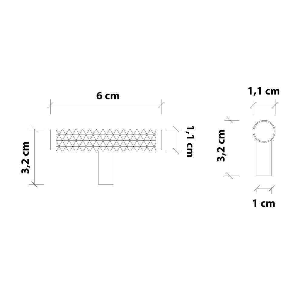T-bar Håndtak Oslo - Matt Svart - ROM 7