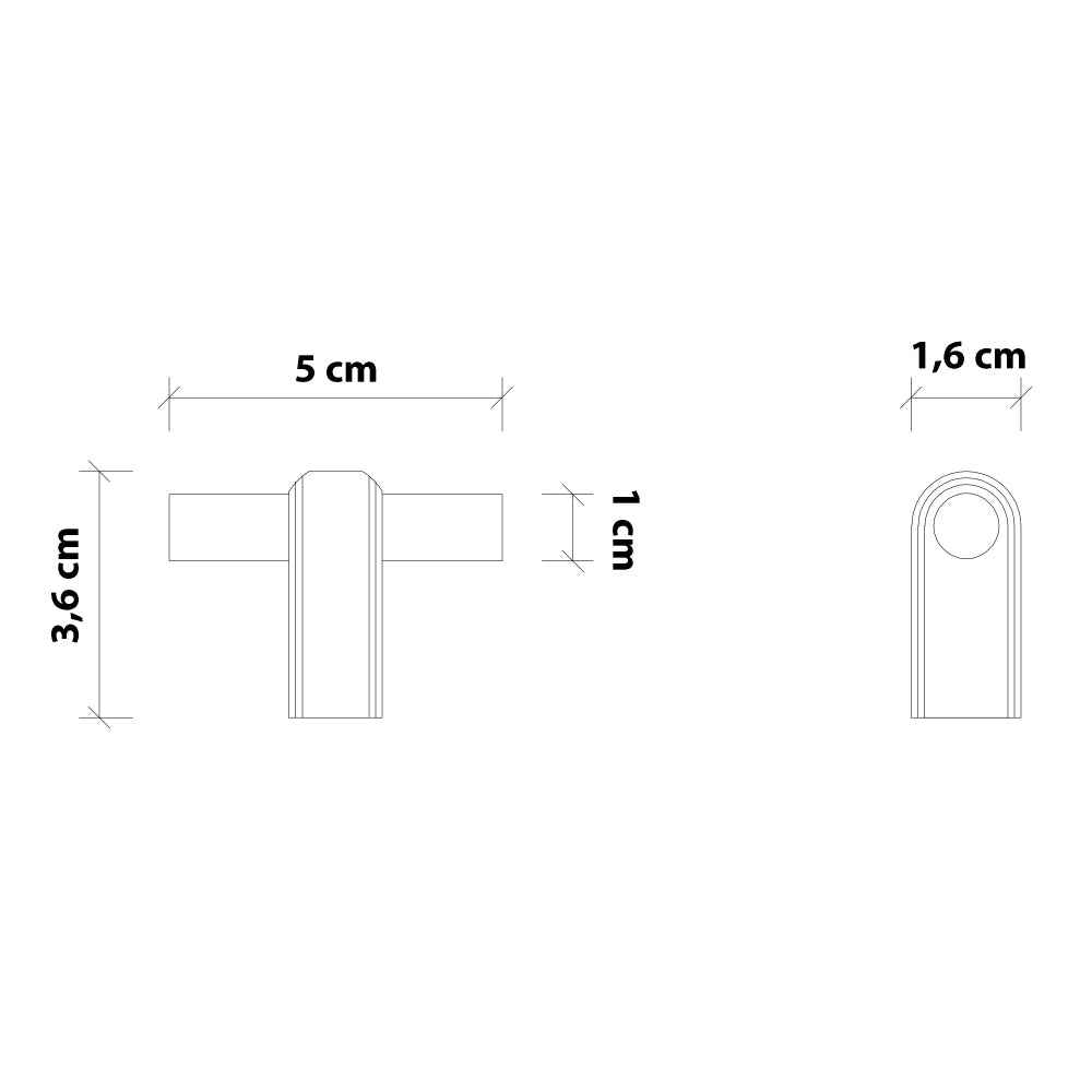 T-Bar Håndtak Oxford - Antikk Messing - ROM 7