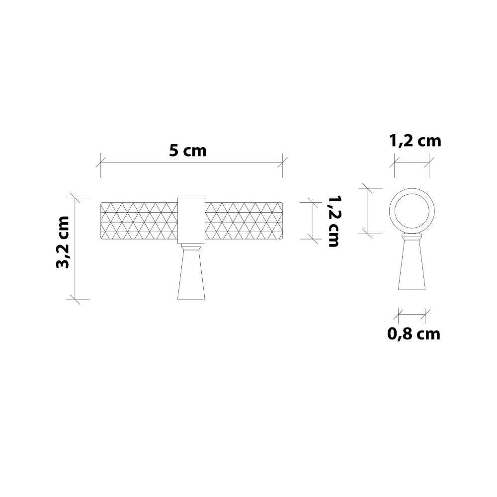 Håndtak Bergen - Matt Svart/Børstet Messing - ROM 7