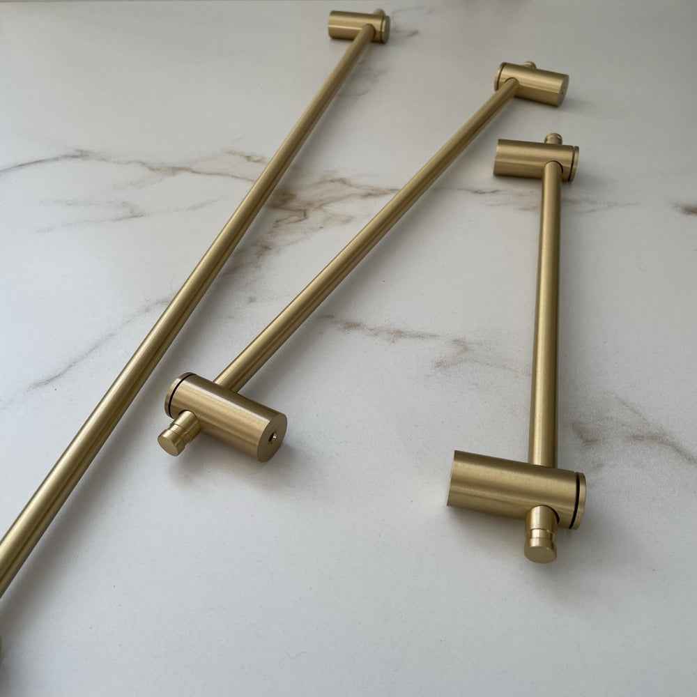 Håndtak London (Justebare) - Bøstet Messing (Matt Gylden) - ROM 7